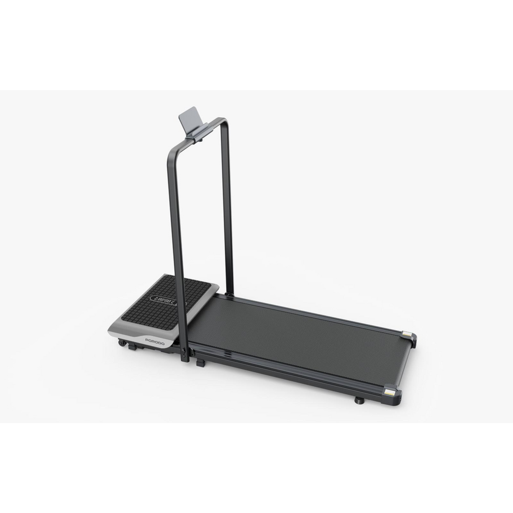 Porodo Athlete Dual-Function Treadmill with Built-in Vibration Training, Black