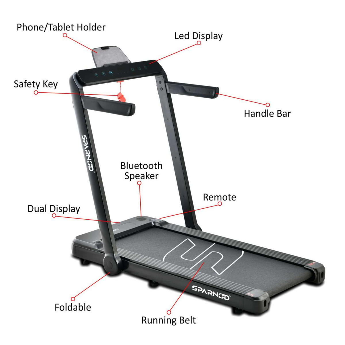 Sparnod Fitness Treadmill STH-3060, Grey