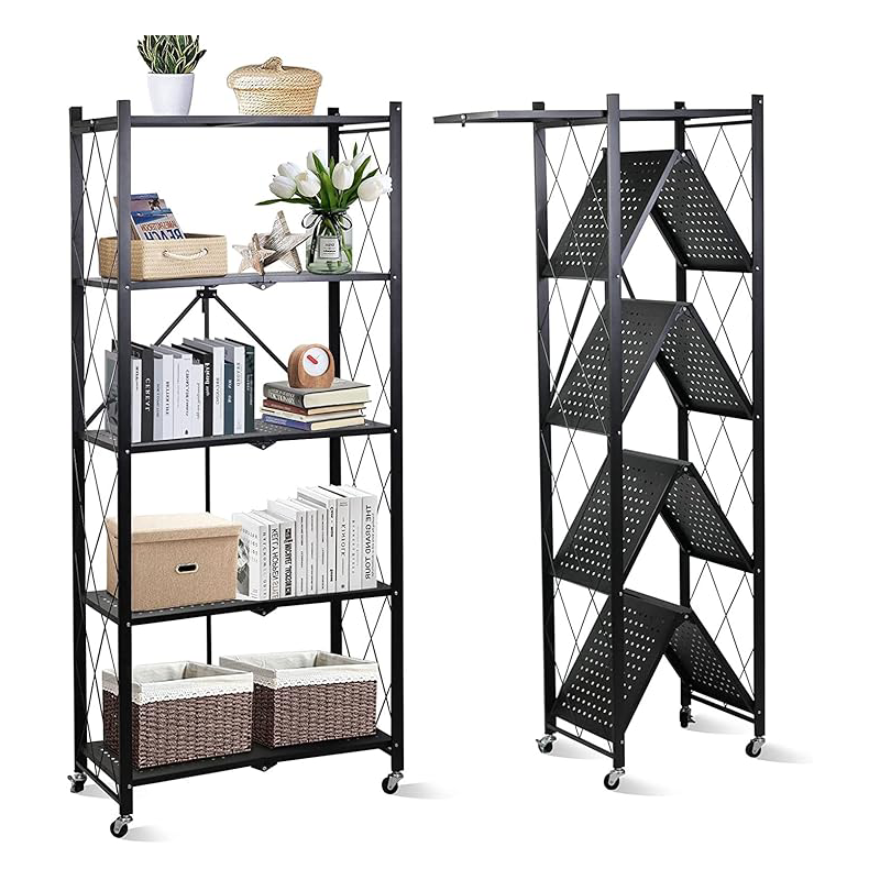 Foldable 5-Tier Metal Storage Shelf, available in Qatar from Oasis Store