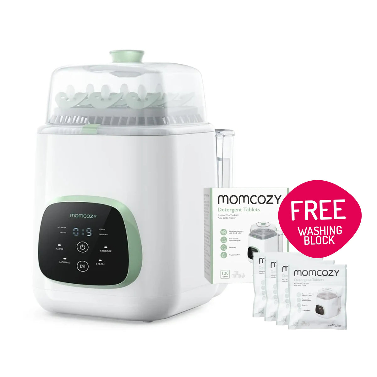 Momcozy KleanPal Pro Bottle Washer with 120 Washing Blocks