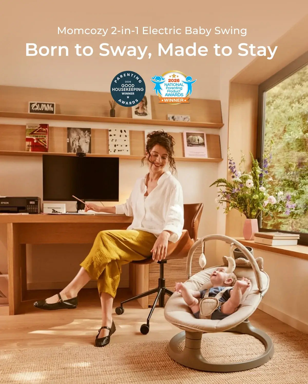 Momcozy 2-in-1 Electric Baby Swing - view 17