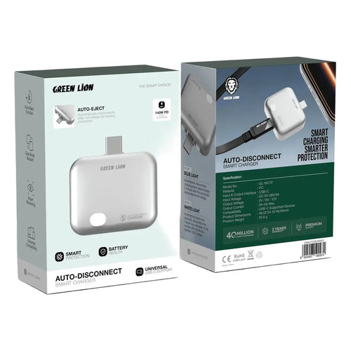 Green Lion Auto-Disconnect Smart Charger, available in Qatar from Oasis Store