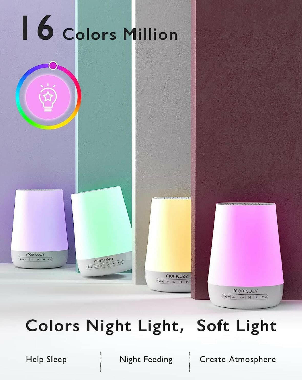Momcozy White Noise Machine with Night Light - view 5