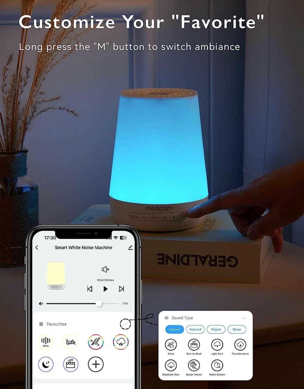 Momcozy White Noise Machine with Night Light - view 3