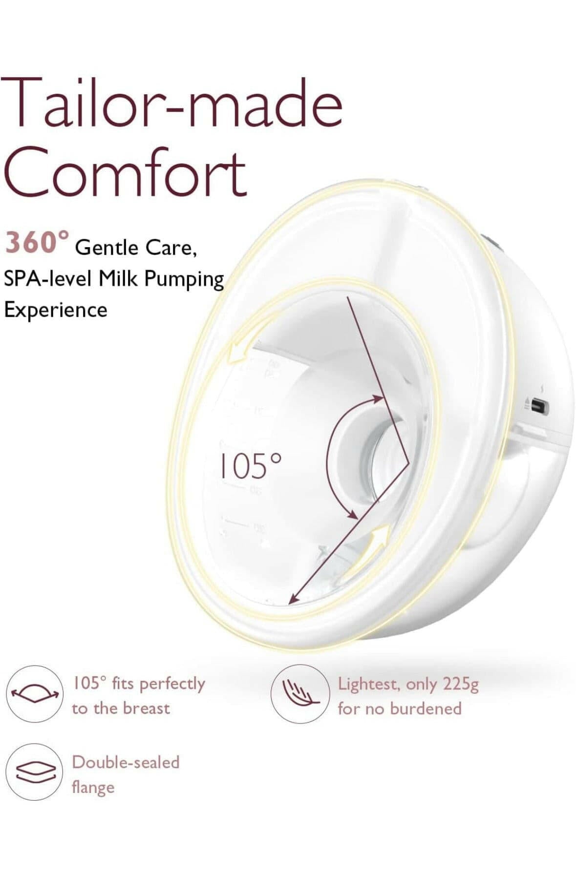 Momcozy M5 Wearable Breast Pump, Grey - view 6