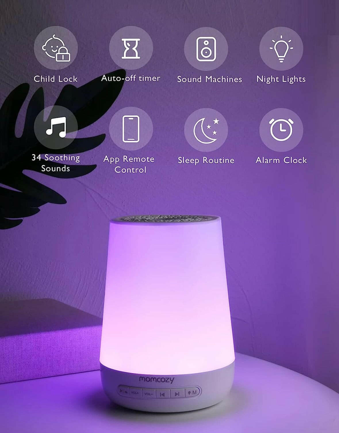 Momcozy White Noise Machine with Night Light - view 2