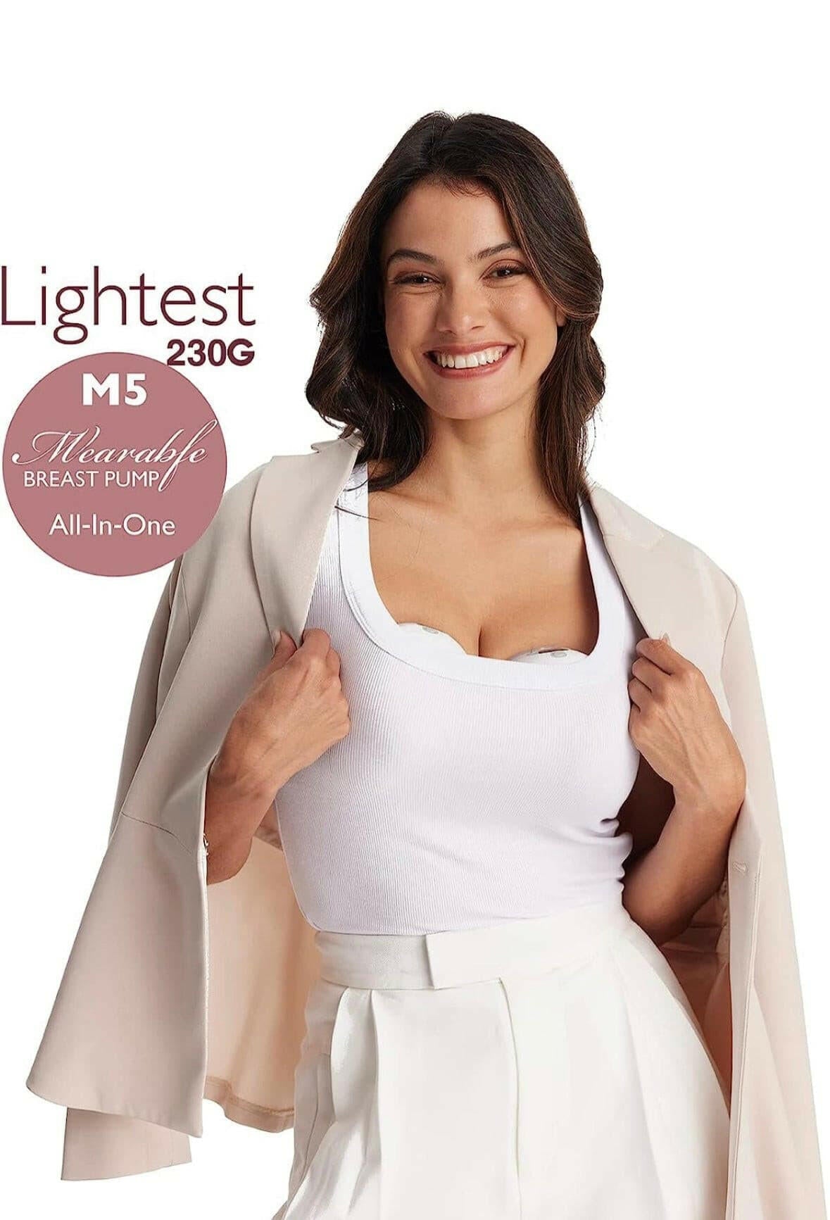 Momcozy M5 Wearable Breast Pump, Grey - view 3