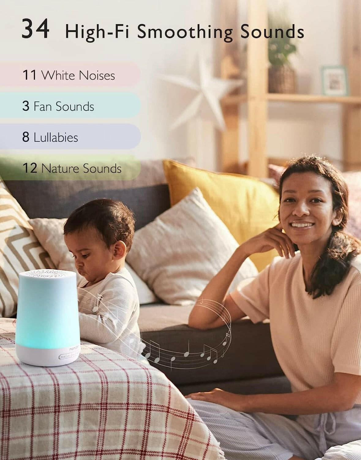 Momcozy White Noise Machine with Night Light - view 4