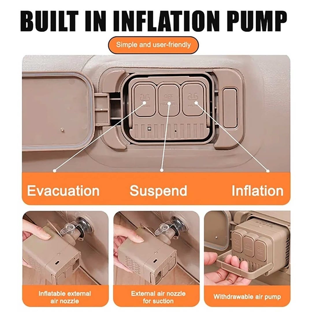 Qstar Inflatable Single Air Bed with Built-In Electric Pump