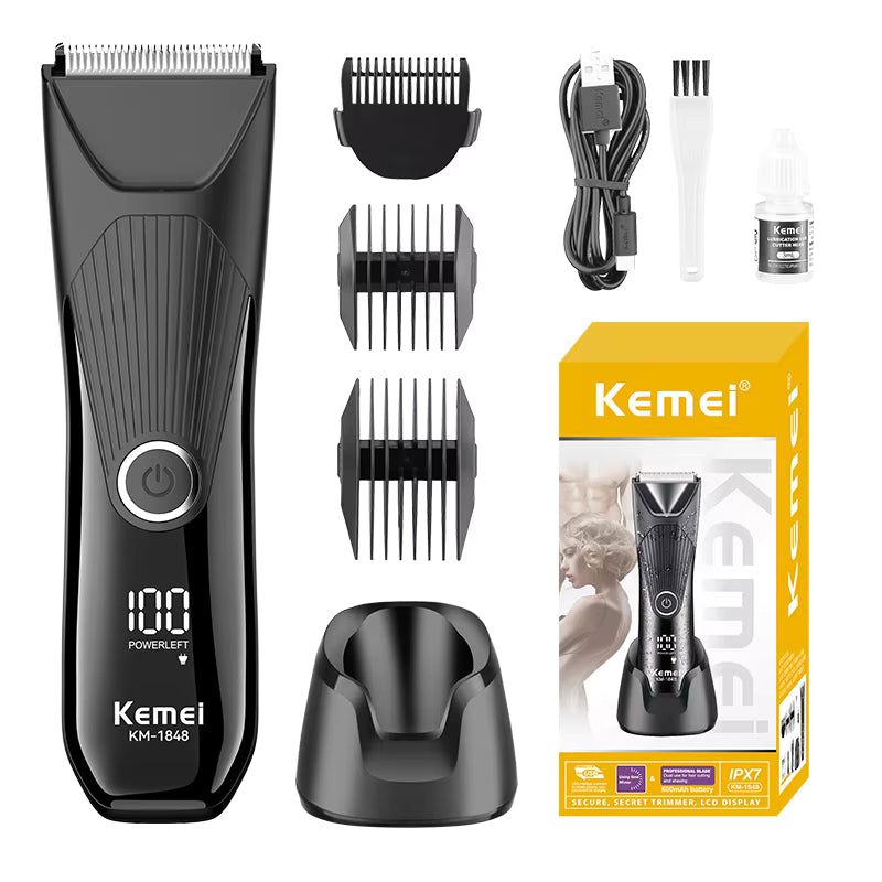 Kemei KM-1848 Body Hair Trimmer, available in Qatar from Oasis Store