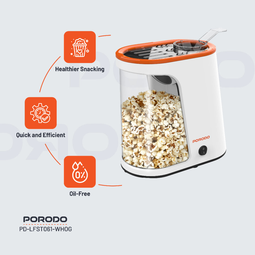 Porodo Lifestyle Hot Air Popcorn Maker, photo 2 of 6, Oasis Store Qatar