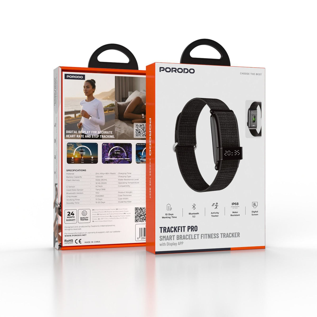 Porodo TrackFit Pro Smart Bracelet, available in Qatar from Oasis Store