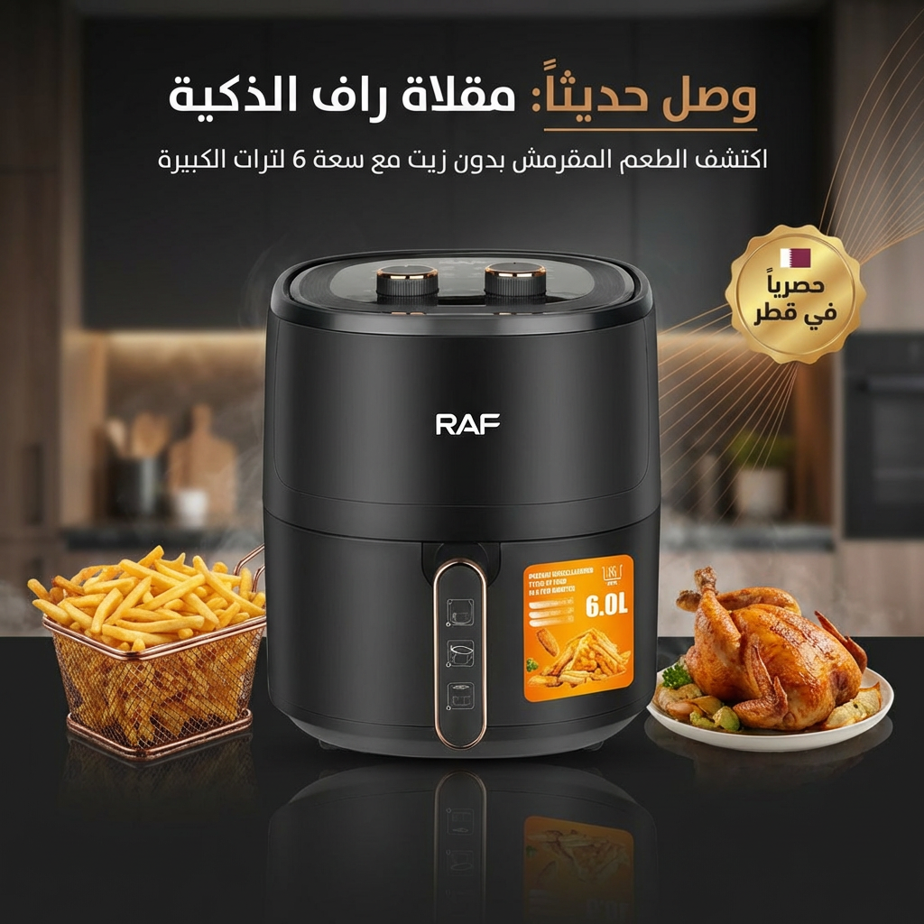 RAF Smart Air Fryer 6L, available in Qatar from Oasis Store