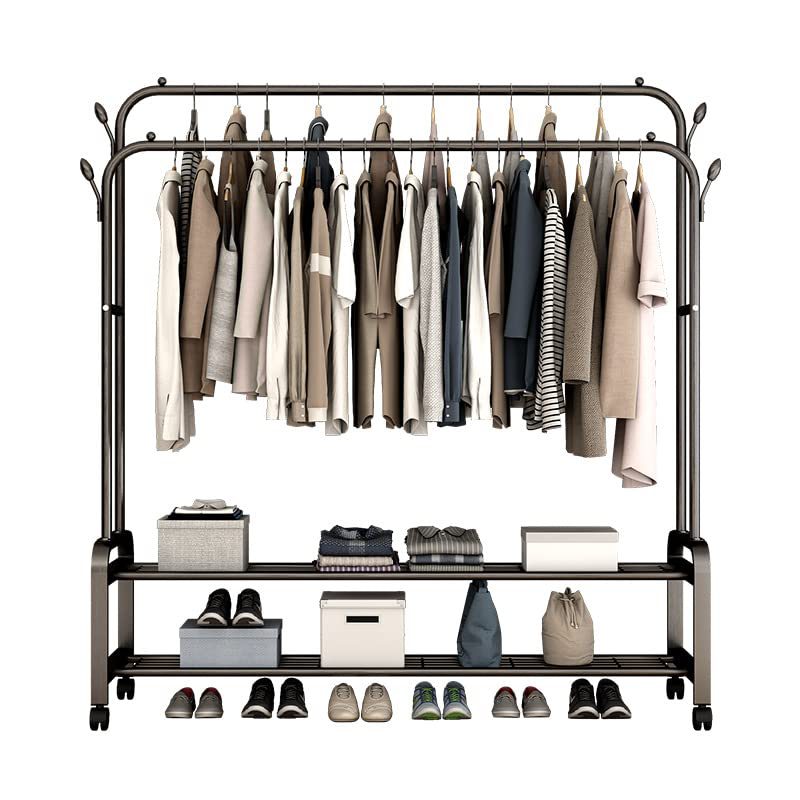 Rolling Clothes Rack with 3 Shelves, available in Qatar from Oasis Store