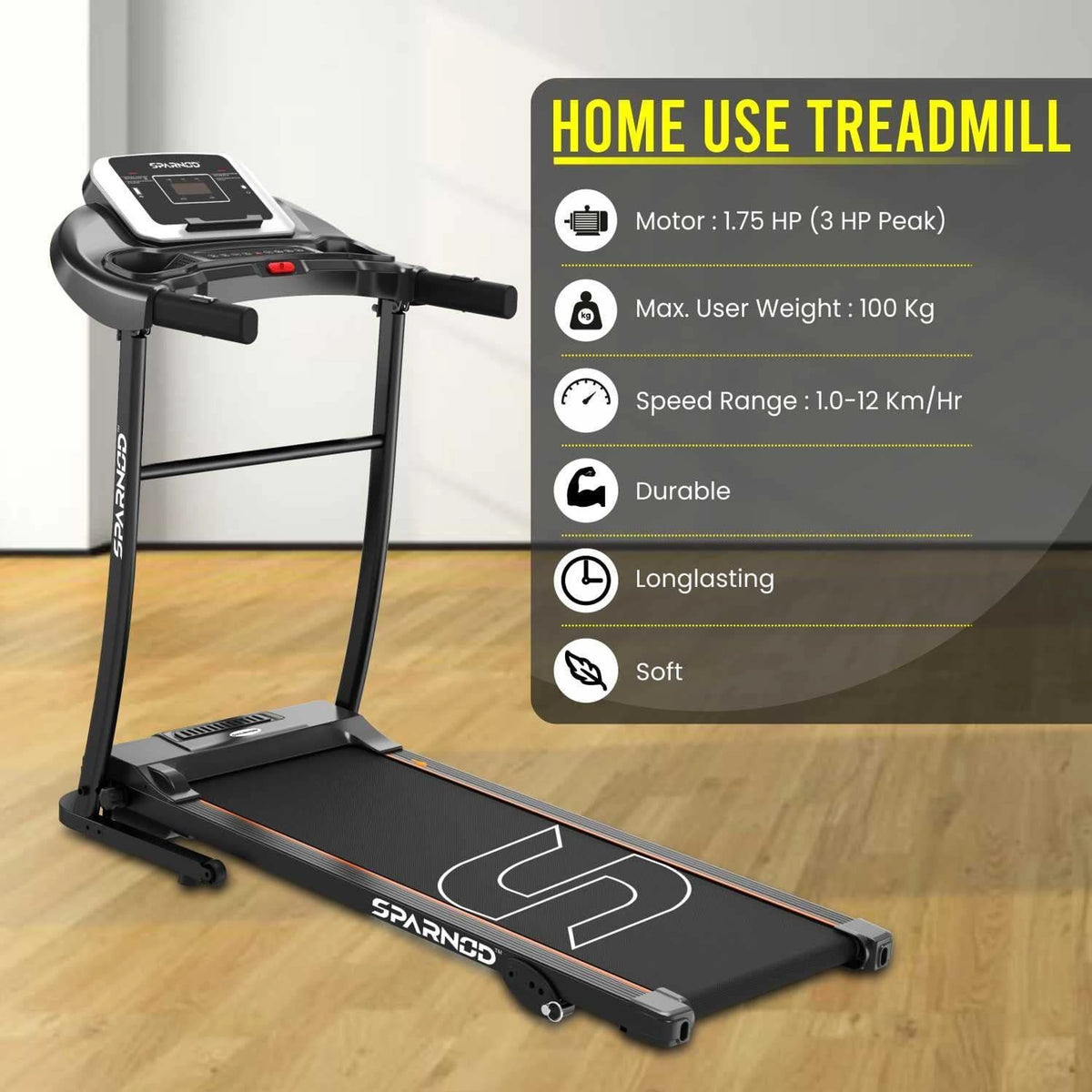 جهاز مشي كهربائي Sparnod Fitness STH-1250 أوتوماتيكي