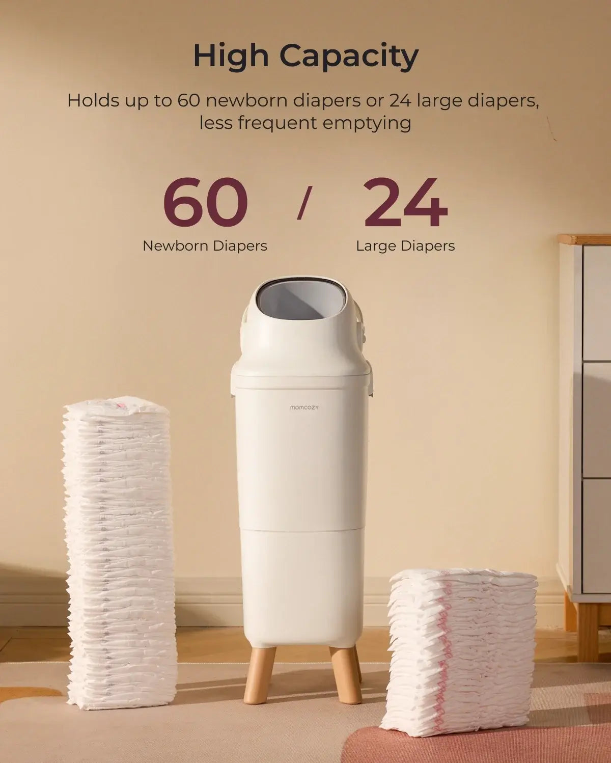Momcozy Triple-Seal Diaper Pail, 22L - view 3