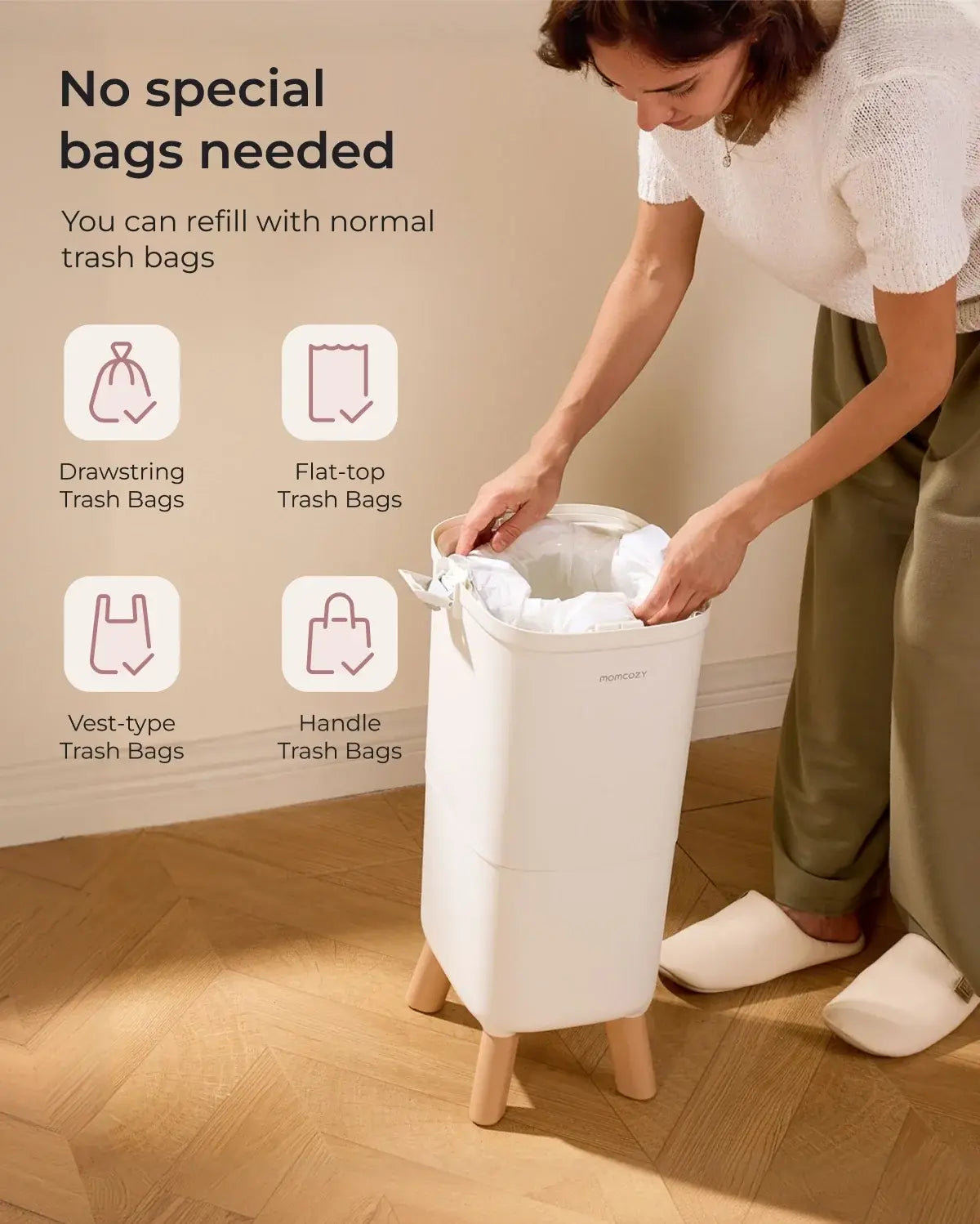 Momcozy Triple-Seal Diaper Pail, 22L - view 5