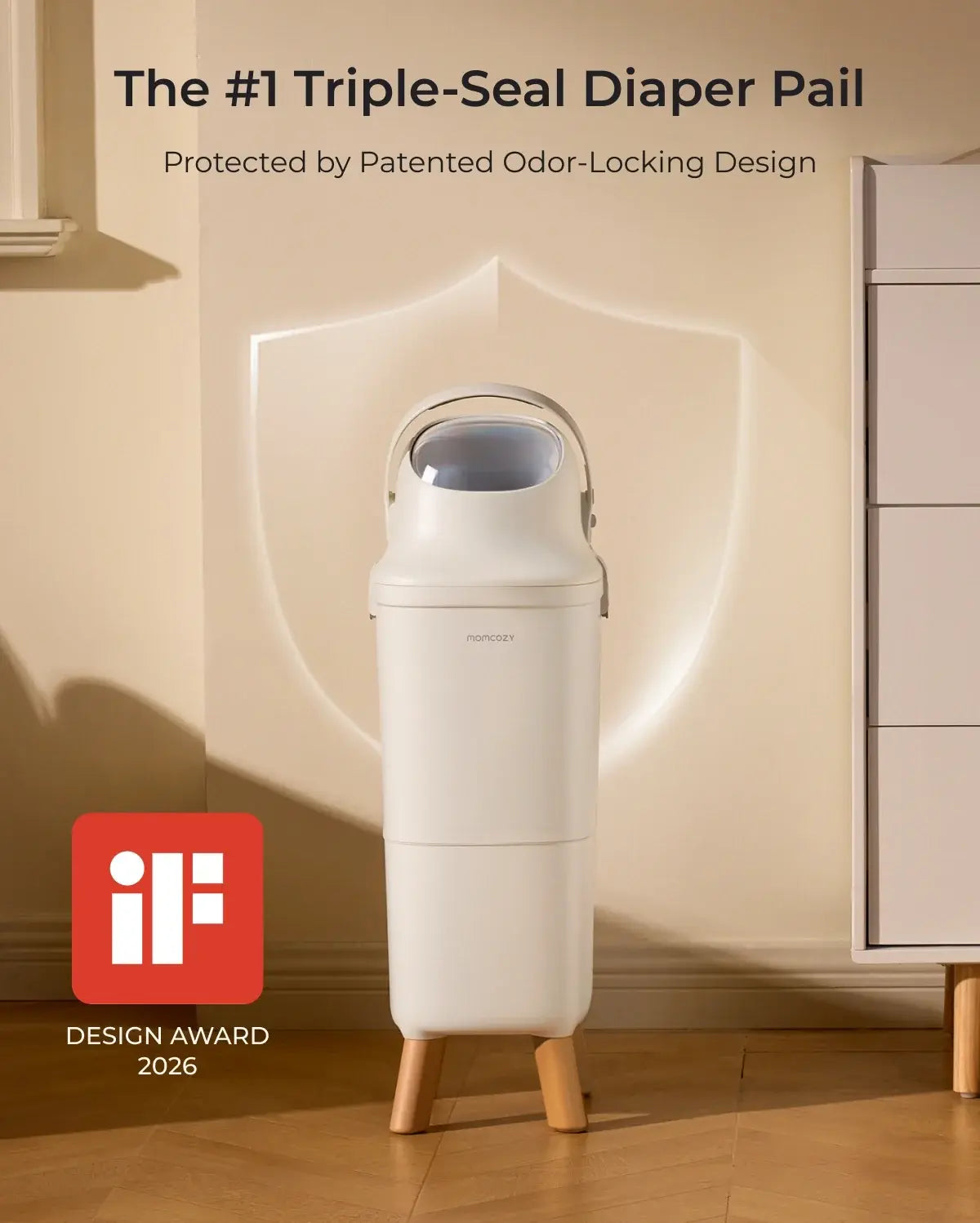 Momcozy Triple-Seal Diaper Pail, 22L - view 11