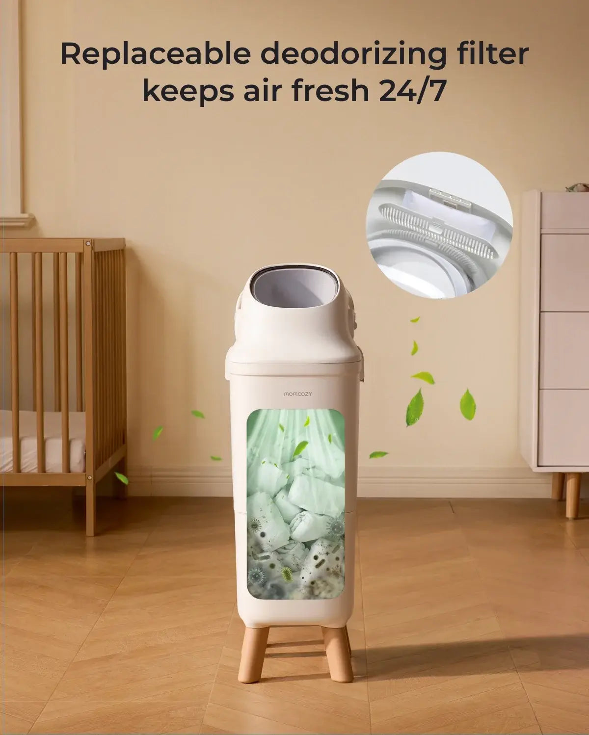 Momcozy Triple-Seal Diaper Pail, 22L - view 8