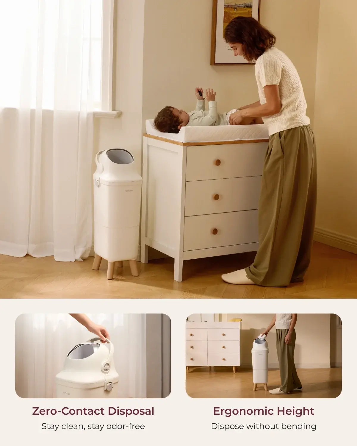 Momcozy Triple-Seal Diaper Pail, 22L - view 6